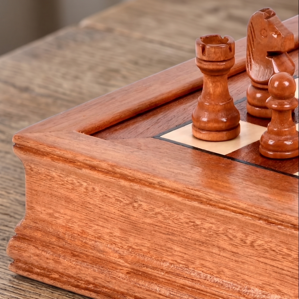 ÉCHIQUIER MAGNÉTIQUE EN BOIS D'ÉRABLE AVEC TIROIR DE RANGEMENT