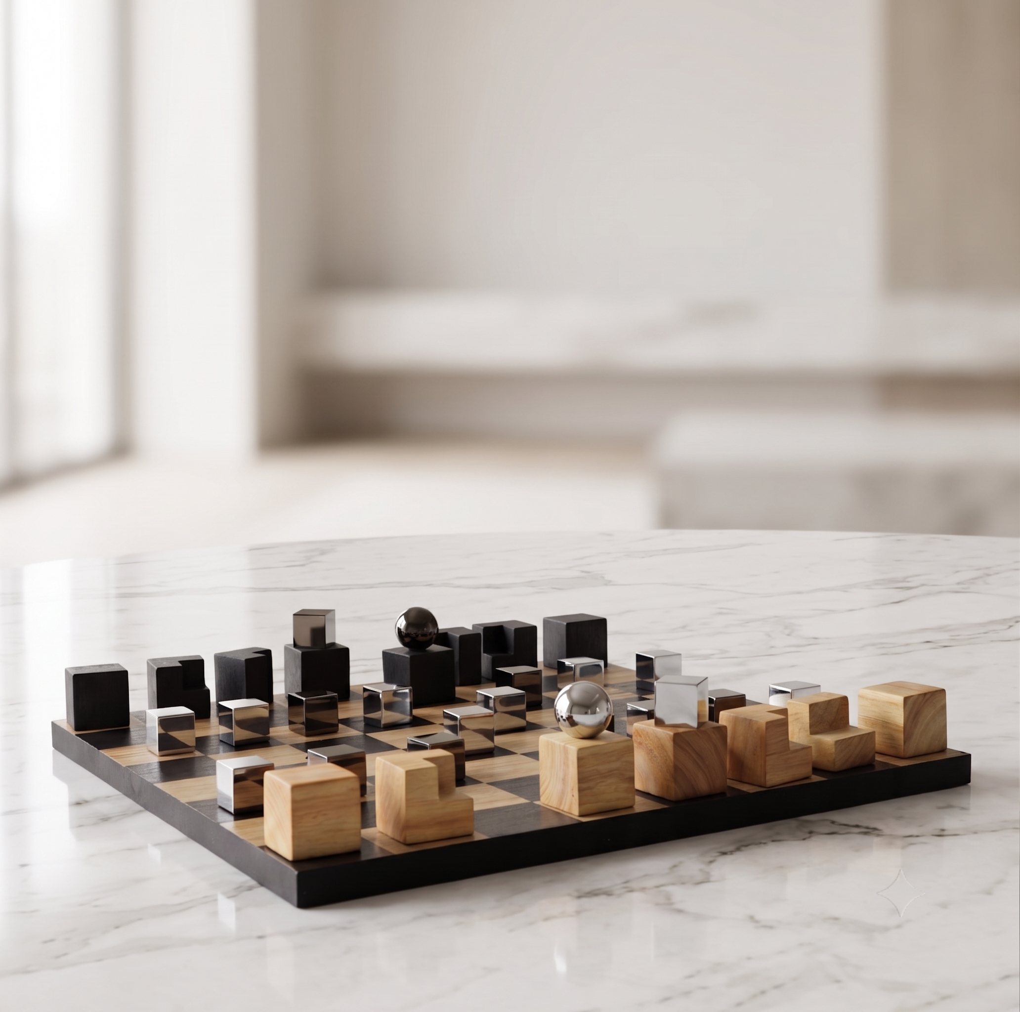 ÉCHIQUIER DESIGN SCANDINAVE EN BOIS DE CHÊNE