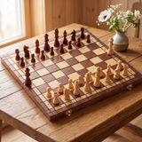 Échiquier magnétique pliable en bois de noyer