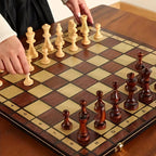 ÉCHIQUIER MAGNÉTIQUE PLIABLE EN BOIS DE NOYER